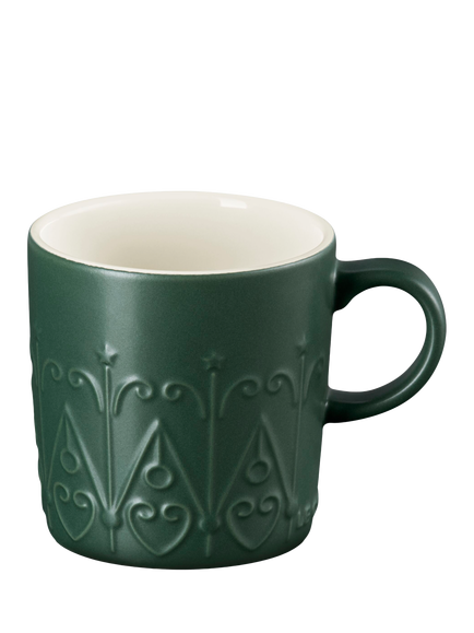 Le Creuset Stoneware L'Etoile Christmas Star Mug, 350ml, Foret, Foret