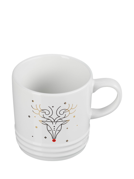 Le Creuset Stoneware Noel Rudolph Mug, 350ml, White - view 2, White