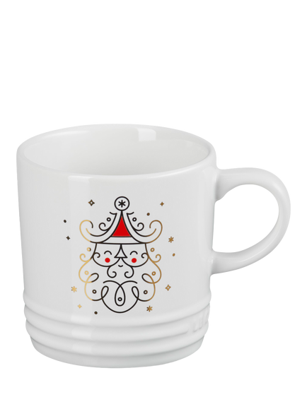 Le Creuset Stoneware Noel Santa Mug, 350ml, White, White