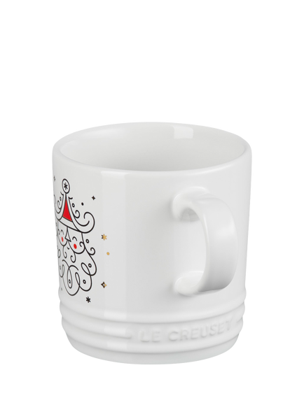 Le Creuset Stoneware Noel Santa Mug, 350ml, White - view 2, White