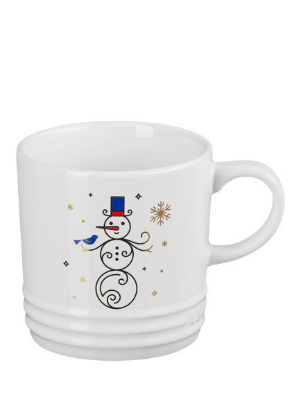 Le Creuset Stoneware Noel Snowman Mug, 350ml, White, White