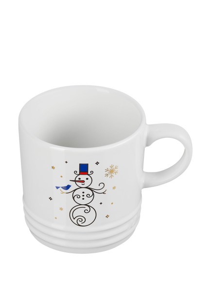 Le Creuset Stoneware Noel Snowman Mug, 350ml, White - view 2, White