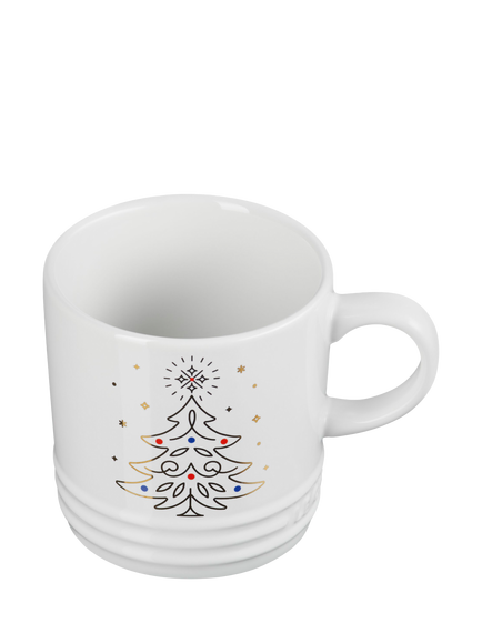 Le Creuset Stoneware Noel Christmas Tree Mug, 350ml, White - view 2, White