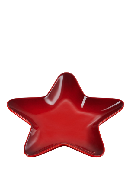 Le Creuset Stoneware Star Plate, 25cm, Cerise, Cerise