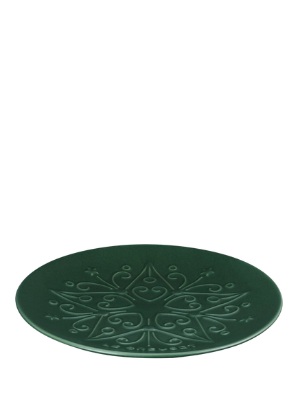 Le Creuset Stoneware L'Etoile Christmas Collection Small Serve Plate, 19cm, Foret, Foret