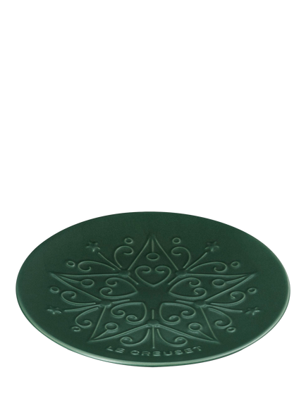 Le Creuset Stoneware L'Etoile Christmas Collection Small Serve Plate, 19cm, Foret - view 2, Foret