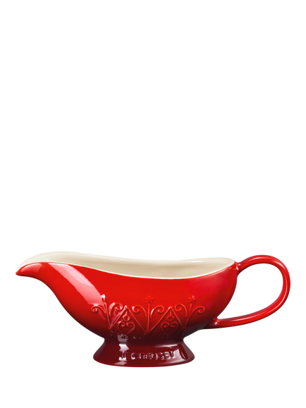 Le Creuset Stoneware L'Etoile Christmas Collection Heritage Sauce Jug, 460ml, Cerise