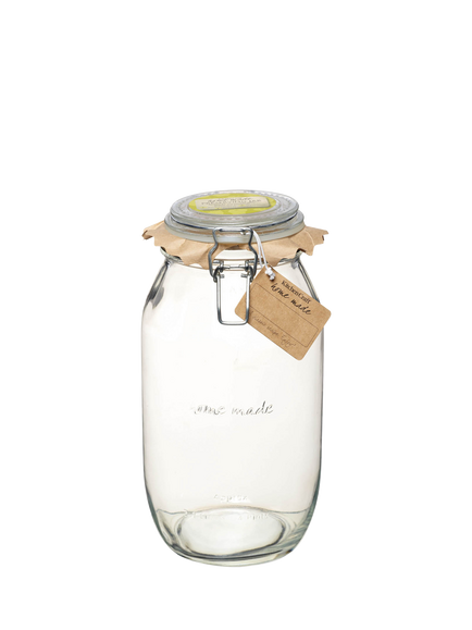 Kitchen Craft Home Made Clip Top Glass Preserving Jar, 2.1L, Clear, Clear