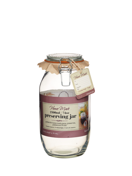 Kitchen Craft Home Made Clip Top Glass Preserving Jar, 2.1L, Clear - view 2, Clear