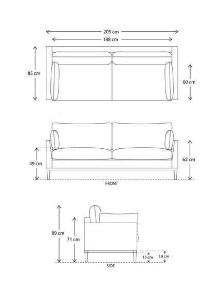 Swyft Model X01 Large 3 Seater Sofa - view 2, Manolo Harissa