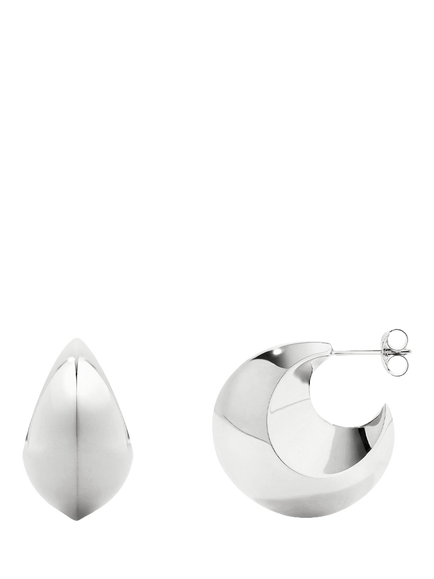 Dinny Hall Puffy Hoop Earrings, Silver
