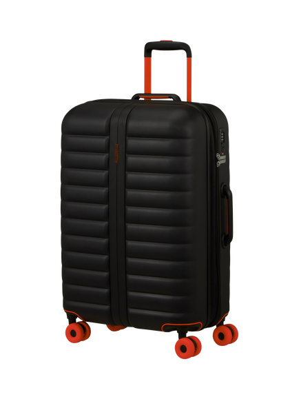 American Tourister Neovibe 4-Wheel 67cm Expandable Medium Suitcase, 66/74L, True Black