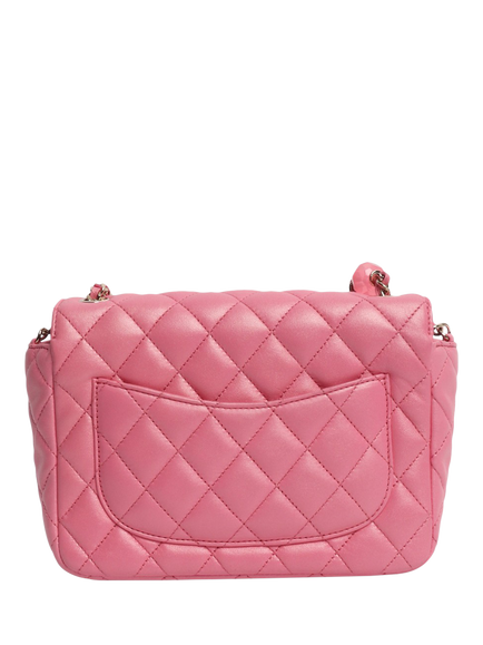 Pre-loved CHANEL Irresdescent Quilted Lambskin Flap Cross Body Bag, Pink - view 2, Pink