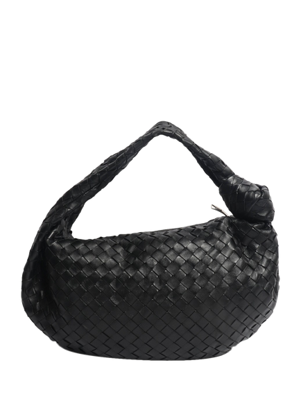 Pre-loved Bottega Veneta Jodie Classic Intrecciato Lambskin Grab Bag, Black - view 2, Black