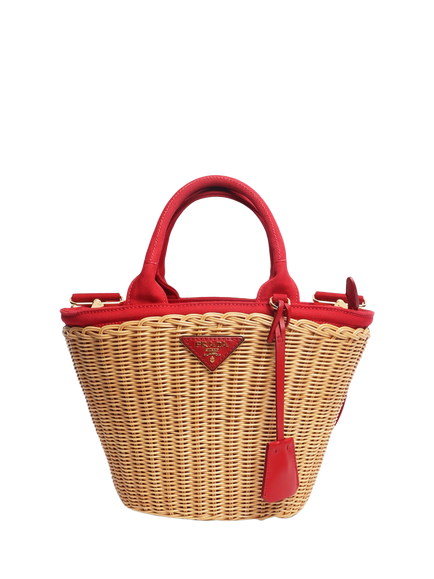 Pre-loved Prada Raffia Basket Bag, Neutral, Neutral