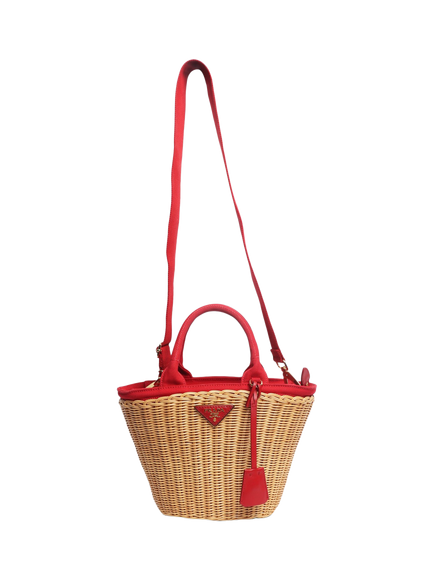 Pre-loved Prada Raffia Basket Bag, Neutral - view 2, Neutral