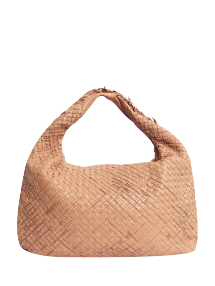 Pre-loved Bottega Veneta Intrecciatio Leather Shoulder Bag, Salmon, Pink