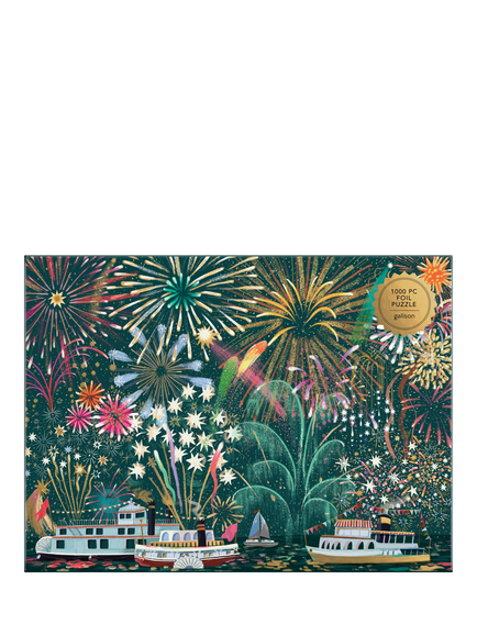 Galison Fireworks Jubilee 1000 Piece Foil Jigsaw Puzzle - view 2, Multi Multi