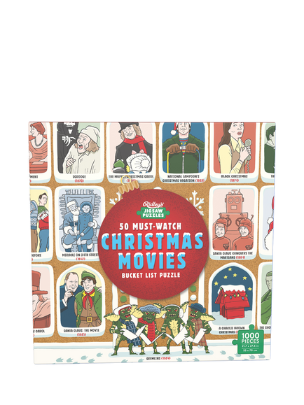 Ridley's 50 Must-Watch Christmas Movies Bucket List 1000 Piece Jigsaw Puzzle, Multi Multi