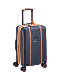 DELSEY Paris x Roland-Garros Cadence 55cm Expandable 4-Wheel Suitcase, 34L, Navy/Orange - view 2, Navy/Orange