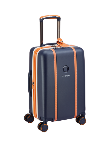 DELSEY Paris x Roland-Garros Cadence 55cm Expandable 4-Wheel Suitcase, 34L, Navy/Orange - view 2, Navy/Orange