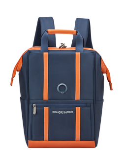 DELSEY Paris x Roland-Garros Cadence Soft Backpack, 26L, Navy/Orange, Navy/Orange