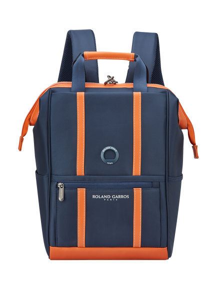 DELSEY Paris x Roland-Garros Cadence Soft Backpack, 26L, Navy/Orange, Navy/Orange