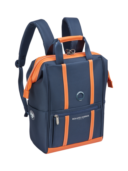 DELSEY Paris x Roland-Garros Cadence Soft Backpack, 26L, Navy/Orange - view 2, Navy/Orange