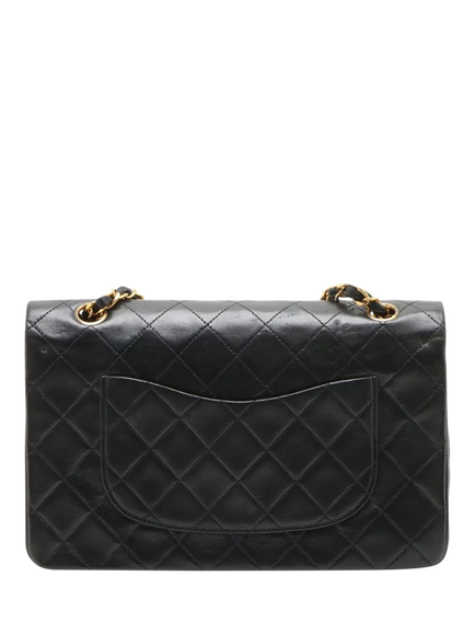 Pre-loved CHANEL Vintage 1989 Medium Lambskin Classic Double Flap Shoulder Bag, Black - view 2, Black