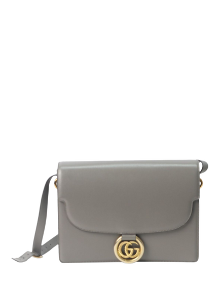 Pre-loved GUCCI Leather GG Torchon Ring Bag, Grey, Grey