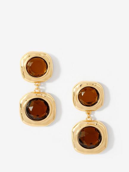 Mint Velvet Resin Drop Earrings, Brown, Brown