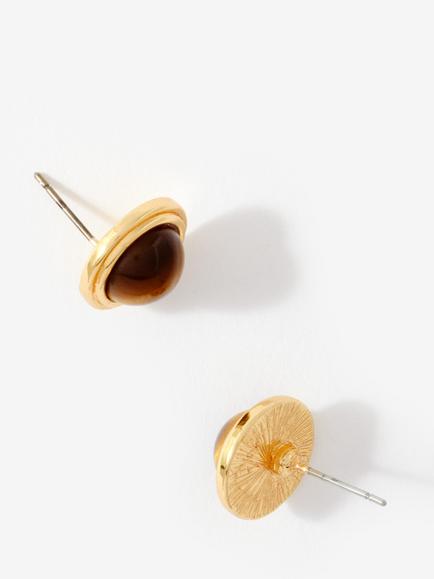 Mint Velvet Resin Stud Earrings, Gold - view 2, Gold
