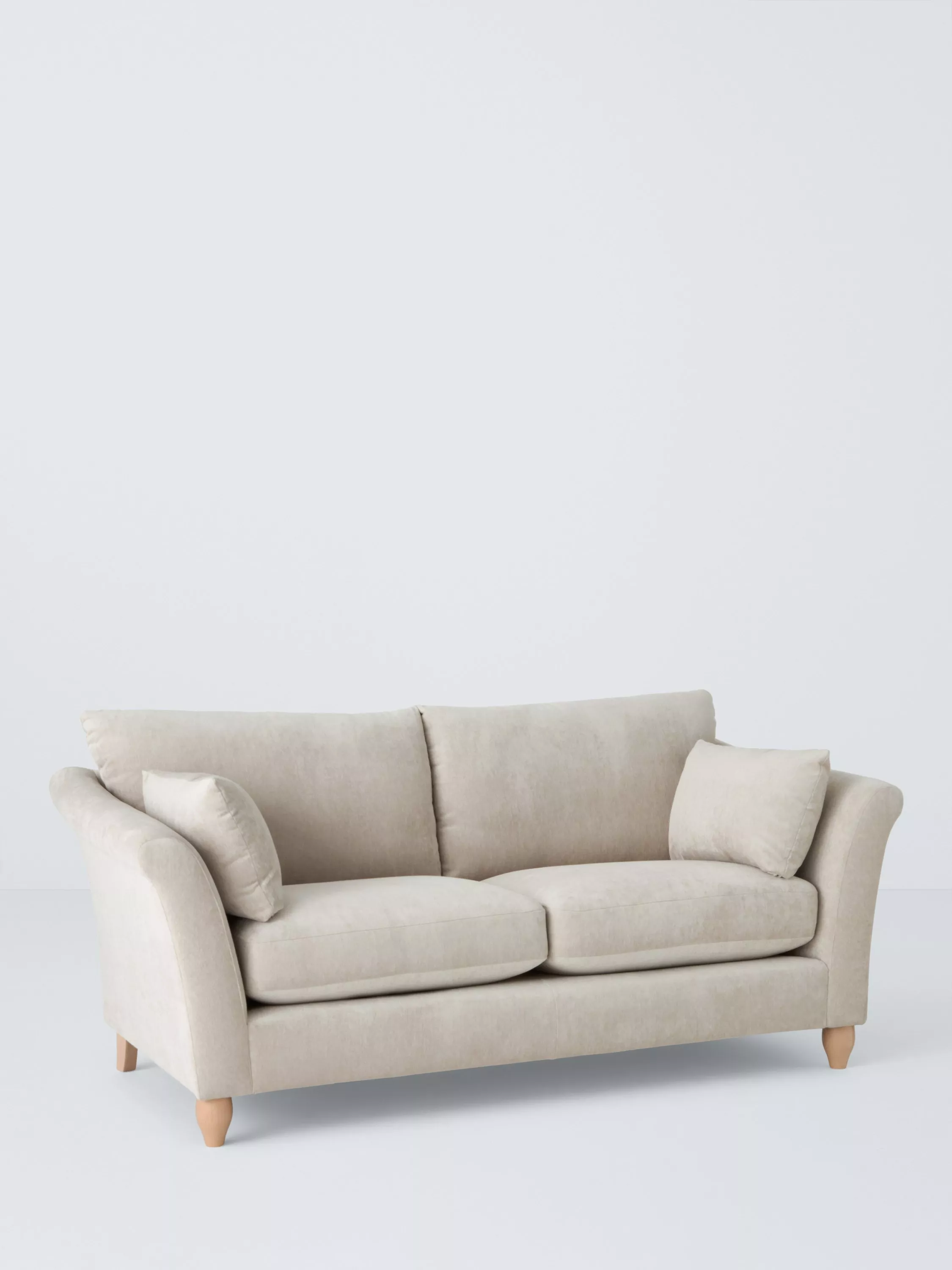 John Lewis Wilber Large 3 Seater Sofa, Light Leg, Acquaclean Titan Natural