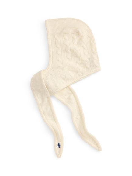 Ralph Lauren Wool with Cashmere Cable Knit Snood, Cream 1 - view 2, Cream 1