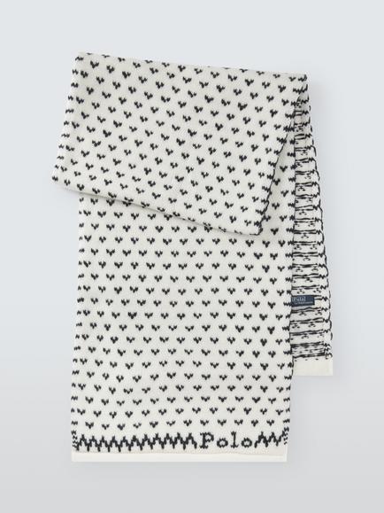 Polo Ralph Lauren Wool Rich Bird Scarf, Cream, Cream