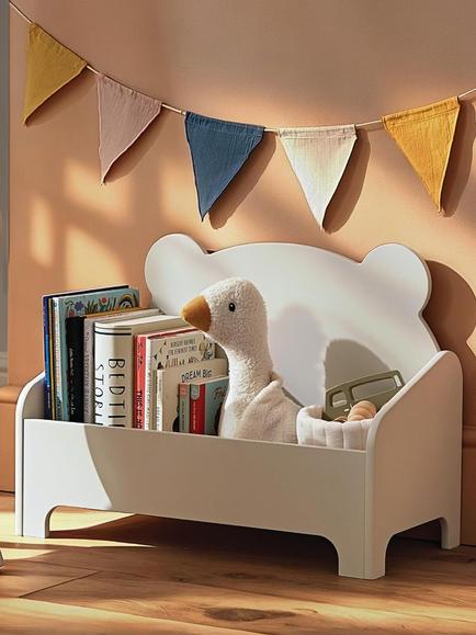 CuddleCo Bear Book Storage, White - view 2, White