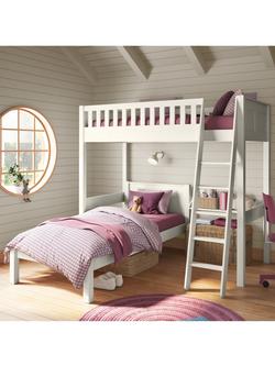 Stompa Arven High Sleeper with Single Bed, White - view 2, White