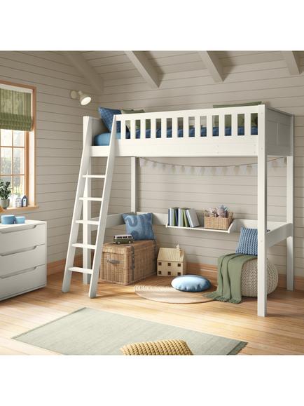 Stompa Arven High Sleeper Bed Frame, White - view 2, White