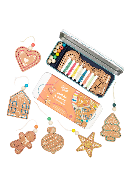 Cotton Twist Sugar & Spice Wooden Christmas  Decoration Kit, Multi