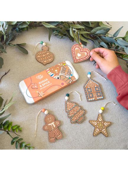 Cotton Twist Sugar & Spice Wooden Christmas  Decoration Kit - view 2, Multi