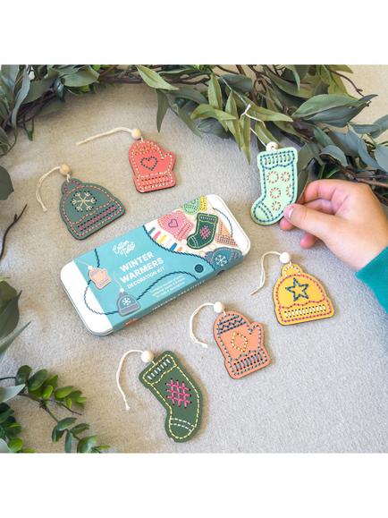 Cotton Twist Winter Warmers Wooden Christmas Decoration Kit - view 2, Multi