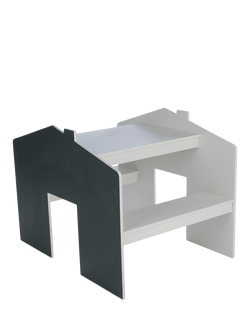 CuddleCo Play House Table with Benches, White, White