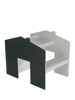 CuddleCo Play House Desk with Bench, White, White