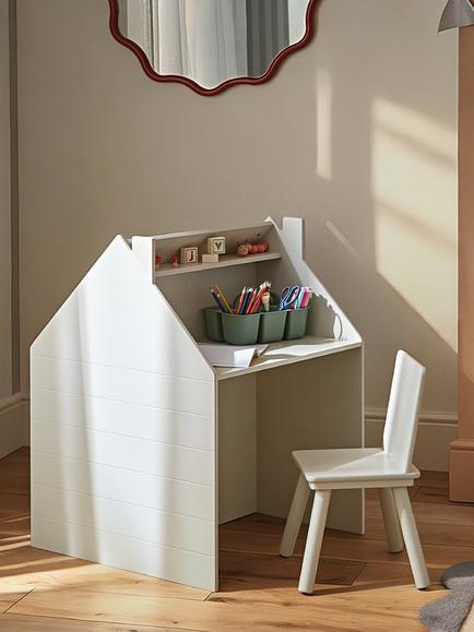 CuddleCo Play House Activity Desk & Chair, White - view 2, White