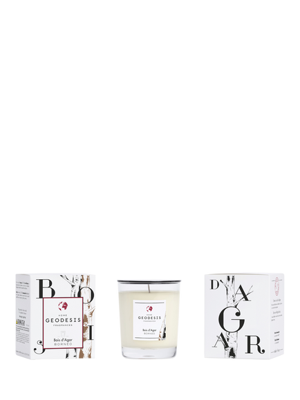 Geodesis Bois d' Agar Scented Candle, 180g - view 2, White Multi