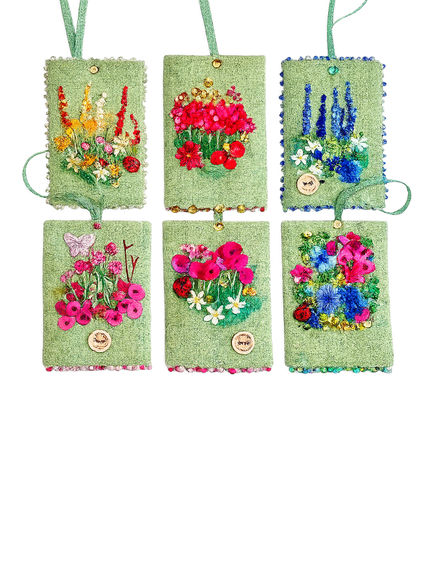 Rowandean Pistachio Pockets Lavender Bag Embroidery, Set of 6 - view 2, Multi