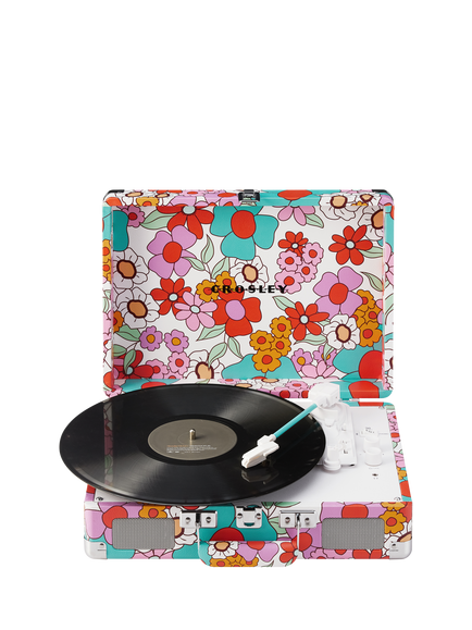 Crosley Groovy Floral Turntable, Pink - view 2, Pink