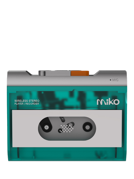 Gadhouse Miko Compact Cassette Player, Mint, Blue Aqua