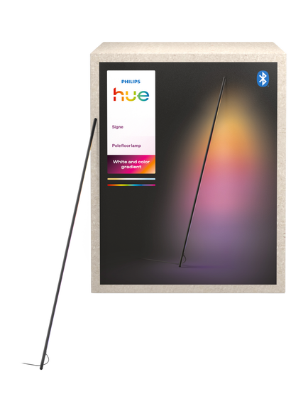 Philips Hue Smart White & Colour Gradient Signe Pole Floor Lamp, Black - view 2, Black