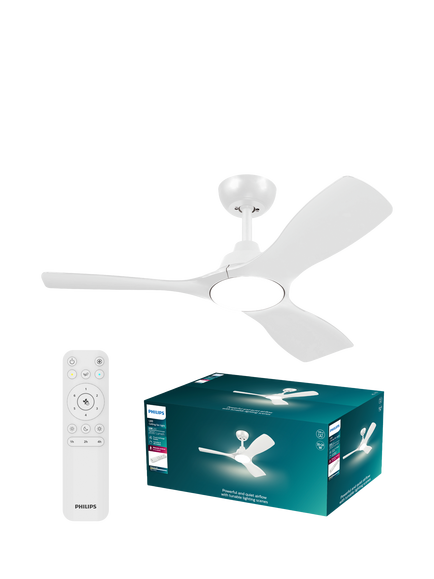Philips Olas Tunable LED Ceiling Light Fan, White, White